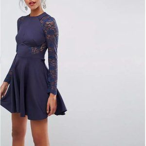 ASOS Premium Mini Scuba Skater Dress